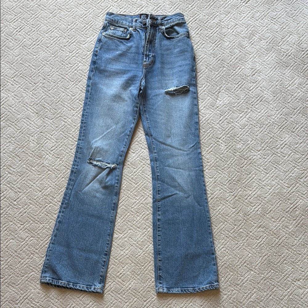 BDG Blue Stretch High Rise Flare Jeans